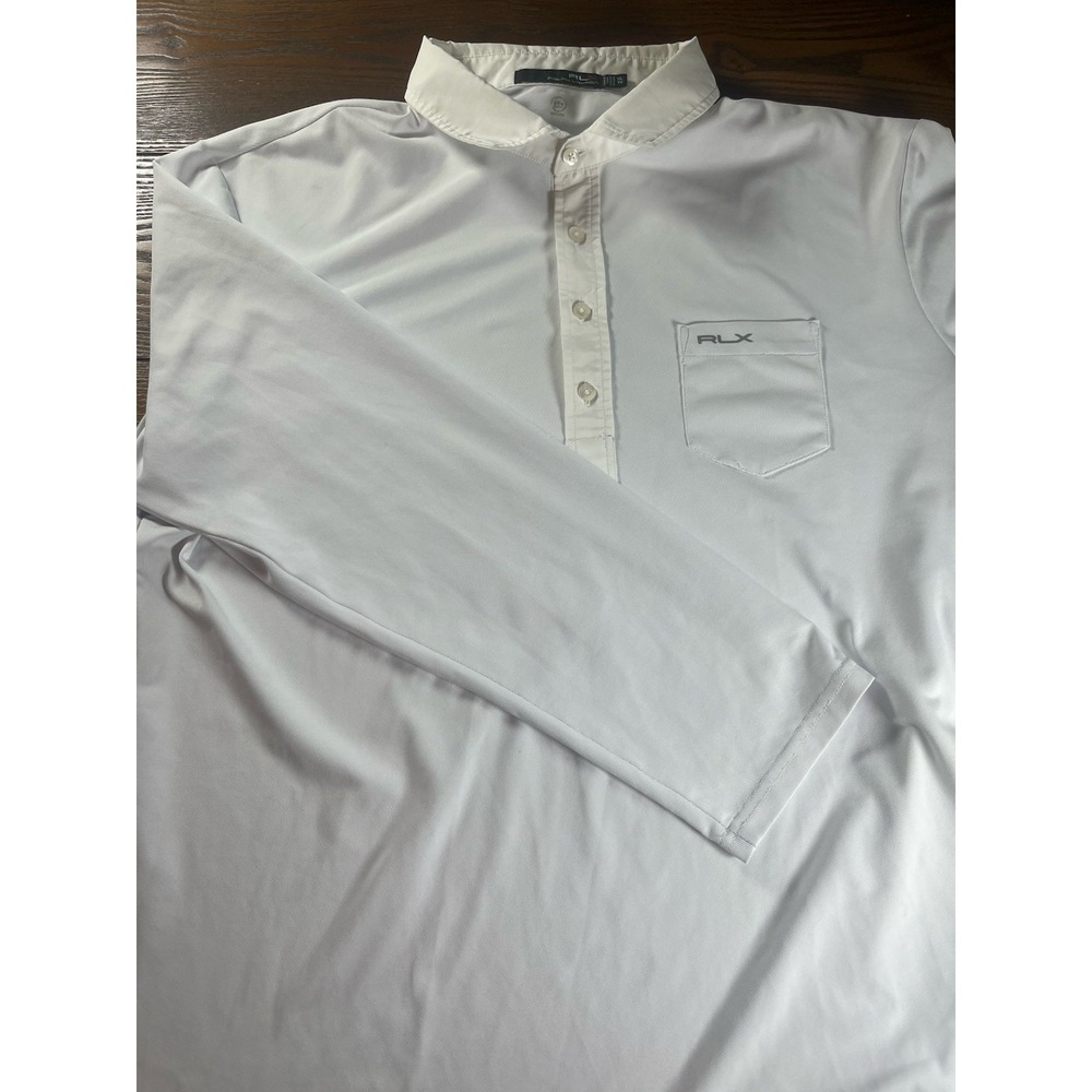 RLX Ralph Lauren Men's XL White Henley Long Sleeve Golf Shirt Turnberry Isle